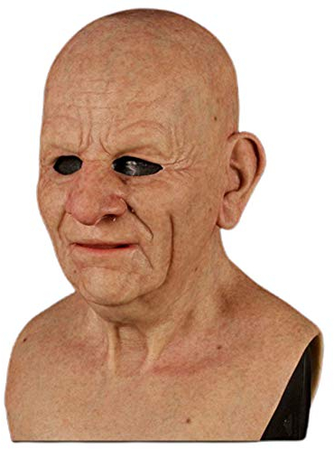 SyangKaitian Halloween realistische alte Mann-Latex-Masken, 3D-Halloween-Kostüm, Latex-Maske, Horror-Party, älterer Mann, Halloween-Latex, alter Mann, Gesichtsbedeckung, älterer alter Mann, Kopfbedeck