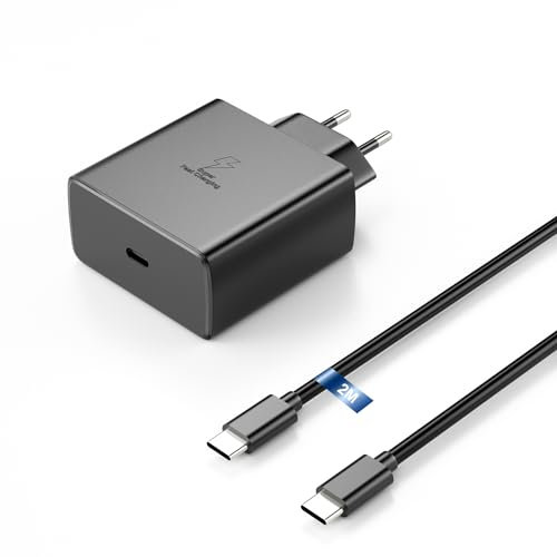 Super Chargeur Rapide USB C 45W, pour Samsung Galaxy S24 S23 S22 S21 S20 +/Ultra/Plus/FE W23 W24 Flip Note20/10/9/8/A73 A54 A53 A52 S10 S9 Z Fold5 Flip5 Fold4 Flip4 Tab S9 S8, avec Câble USB C 2M Noir