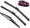 Scheibenwischer-Set for vorne und hinten, kompatibel mit Renault Twingo 2 BJ 2007–2014, Windschutzscheibe, Windschutzscheibe, Fenster, 24 Zoll + 16 Zoll + 12 Zoll
