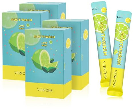 Mini rince-bouche portable, format voyage, emballage individuel, pour rafraîchir l'haleine, facile à transporter, un must have pour le travail, les voyages, les rendez-vous galants (menthe citron, 80