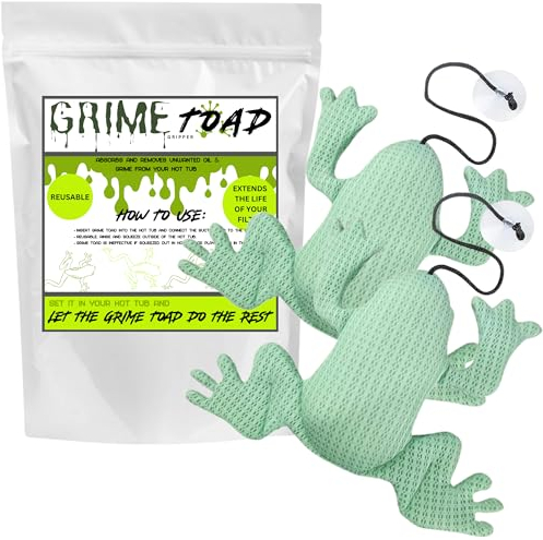Grime Gripper Schmutzkröte 2 Stück Whirlpool-Abschaumabsorber, wiederverwendbar, Whirlpool-Zubehör, Abschaumabsorber für Spa, Whirlpool, Abschaumbälle für Whirlpool