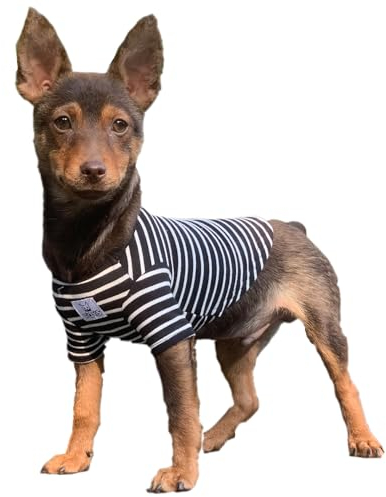 YQYS Pet T-Shirts Striped Cotton Tee for Small Dogs and Cats Puppy Clothes Apparel Teacup Clothing for Chihuahua Yorkie Poodle Black White Medium