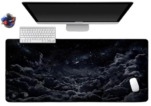 Großes Mauspad Rutschfestes 900 mm x 400 mm x 3 mm Gaming Mauspad Schreibtisch Unterlage Tischunterlage Schreibtisch Tastaturunterlage Pcunterlag Mausunterlage Anime Mauspad Night Mauspad für Computer