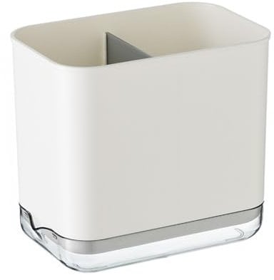 Soporte para Utensilios de Cocina, Escurridor de Cubiertos para Fregadero, Soporte para Utensilios, Escurridor de Cubiertos, Compartimento para Cuchara, Palillos, Tenedor, (Blanco)