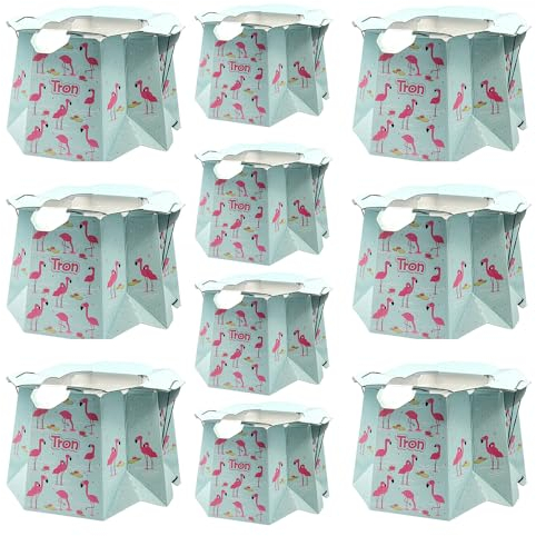 TRON Einweg-Kindertöpfchen 10-er Pack Einweg-Baby-Töpfchen, Toilettentrainer, Maximale Belastung bis 30 kg, Muster: Flamingos