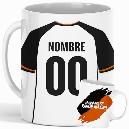 Genérico Taza Personalizada Fútbol Valencia | Regalo Original para Aficionados del Fútbol | Taza de Desayuno | Regalo Equipo de Fútbol | Diseño Único y Duradero (Valencia)