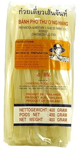 Farmer Brand Thai Rice Stick Noodles Thick Noodle 10mm 400g (Pack of 12)