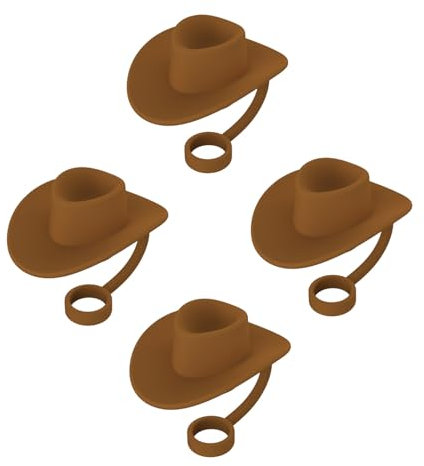 MEELYHOME 4 Stück flexible Silikon-Trinkhalm-Deckel in Hutform, Strohhalm-Zubehör, Strohhalm-Deckel, geeignet für Reisen und Sport