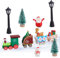 Dncvb 6 Stück Wichteltür Zubehör Weihnachten Set, Weihnachtswichtel Tür Set, Wichteltür Weihnachten Set, Weihnachten Zug & Mini Weihnachtsbaum & Straßenlampe & Schneemann Deko Weihnachtsdeko