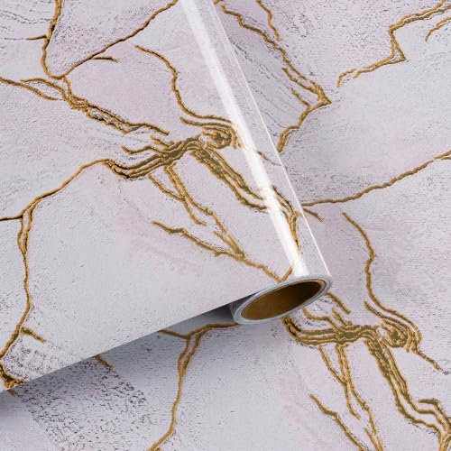 VaryFloral Klebefolie Marmoroptik 30cmx300cm Tapete Rosa Marmor Wandtapete Marmorierte Ader Wandfolie Selbstklebend Marmoroptik Schrankfolien Selbstklebend Folie Arbeitsplatte Küche Tisch Kabinett