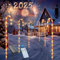 Qoosea Weihnachtsdeko Aussen Zuckerstangen 6 Stück, 80 LED 1.2M Solar Weihnachtsbeleuchtung mit Schneemann, Wasserdichte Solarlampen 8 Modi Weihnachten Lichter für Terrasse Gehweg Rasen