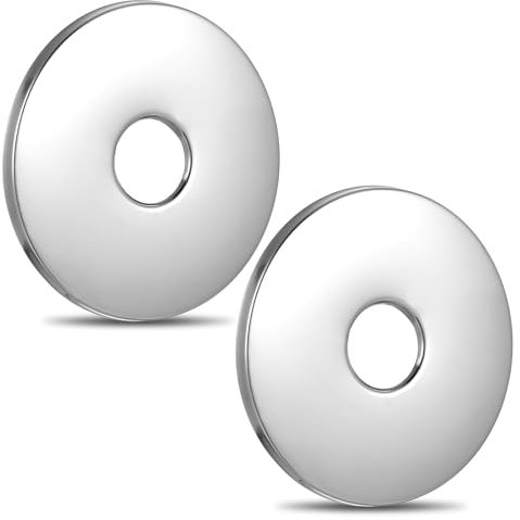 Ymapinc 2PCS Shower Arm Flange, 80mm/3.15 OD Escutcheon Plate, 21mm/0.83 Dia Round Plumbing Cover Plates, Stainless Steel Shower Head Cover Plate Plumbing Cover Plates (Silver)