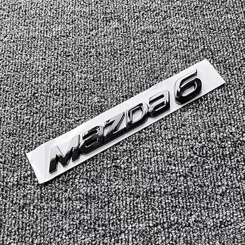SELUVI Auto Emblem für Mazda 6 2018-2023, Emblem Logo Buchstaben Emblem Zeichen Heckklappe Emblem ABS Schriftzug Emblem Aufkleber Vorne Hinten Kofferraum Tuning Zubehör,Mazda 6-Black