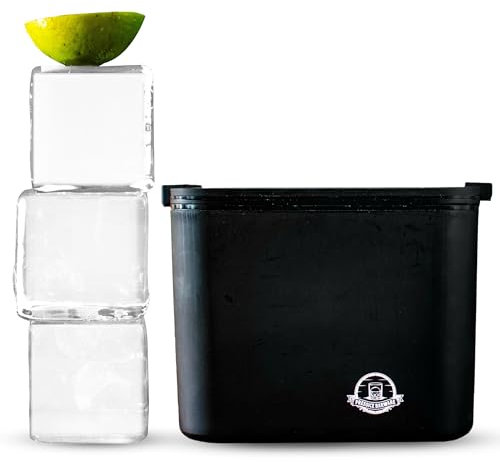 XL Clear Ice Maker – 2.5” Crystal Clear XL Ice Cubes for Ice Presses - BPA-Free Silicone Square Ice Cube Mold - Whiskey Gifts for Men