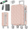 KESSER® Reisekoffer 120L Koffer ABS Hartschalenkoffer mit Zahlenschloss, Kofferwaage & Reisebrieftasche 360° Rollen | Rollkoffer für Business & Reise Trolley mit Teleskopstange & Tragegriff Nude Grey