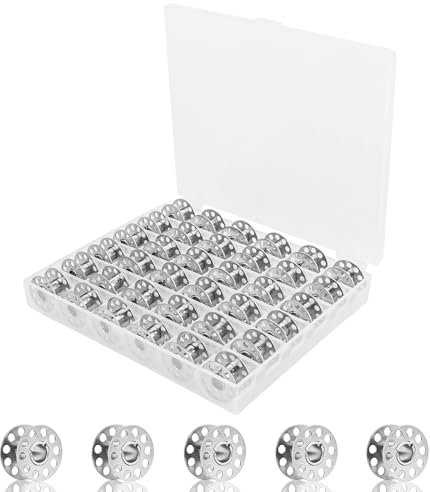 QOUBNIC 36 Stück Nähmaschinen Spulen, Set Metall-Unterfadenspulen mit Aufbewahrungsbox Spulen Nähmaschine Hochwertige Nähmaschinenspulen für Haushalts Industriemaschinen
