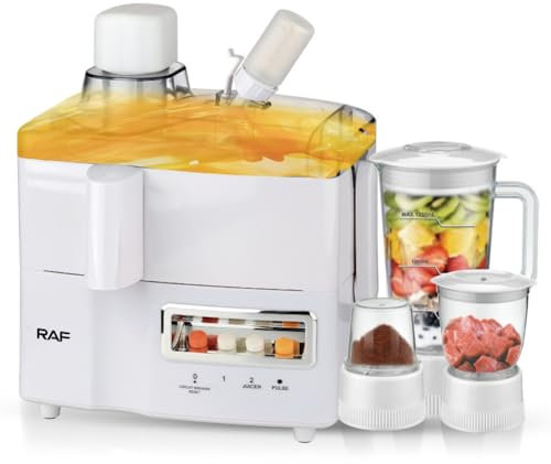 4 In 1 Juicer & Blender, 1.8L Cold Press Juicer for Fruits & Vegetables, 800W Electric Citrus Juice Extractor and Blender, Smoothie Maker for Lemon Oranges Lime Grapefruit