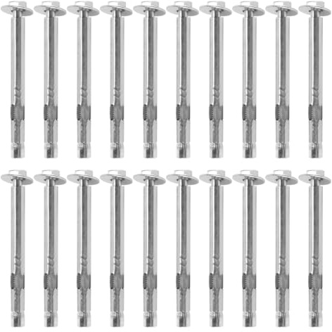 Nicear M6 x 80 Dehnschraubenbolzen, 20 Stück, Edelstahlanker, Dehnbolzen, Ankerbolzen, Spreizbolzen, Sechskantmutter, Bolzenhülse, Ankerbolzen für Beton, Mauerwerk und