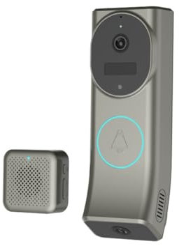 Muyilanc 2MP 1080P Dual Lens Wireless WiFi IP Doorbell Video Door Phone Intercom Visual Door Viewer Camera Peehole Viewer