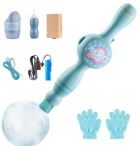 Máquina de Burbujas de Humo Colorida, varitas de Niebla de Burbujas elástica, varitas mágica de Burbuja de Humo Infinito, máquina de soplado de Burbujas Divertida con iluminación Colorida