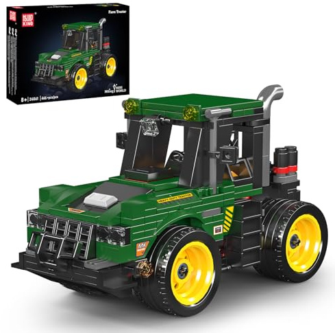 Mould King 24061 MOC Traktor-Baustein-Modell-Set, Bauernhof-Maschinen-Simulationsmodell, Technik Klemmbausteine Bausatz kreatives Baustein-Spielzeug （466+Teile）