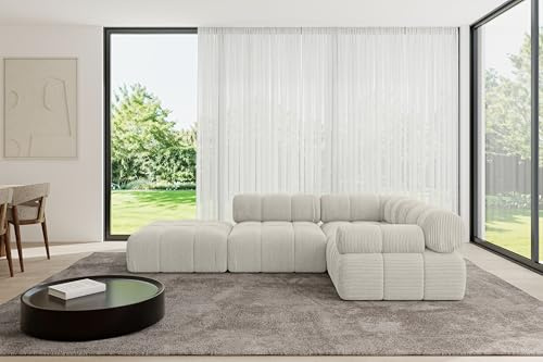 ALTDECOR Modulares Sofa Ecksofa in L-Form Corner modular Sofa Eckcouch Couch Wohnlandschaft Cauchsofa Polstersofa Felto-L1-285x190x70 cm Hellgrau