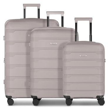 D & N Koffer-Set 3-teilig für Damen und Herren | Reise-Trolleys 48 x 30 x 76 cm aus hochwertigem, stoßfestem ABS Material | Erweiterbar & TSA Schloss| South Dakota Serie