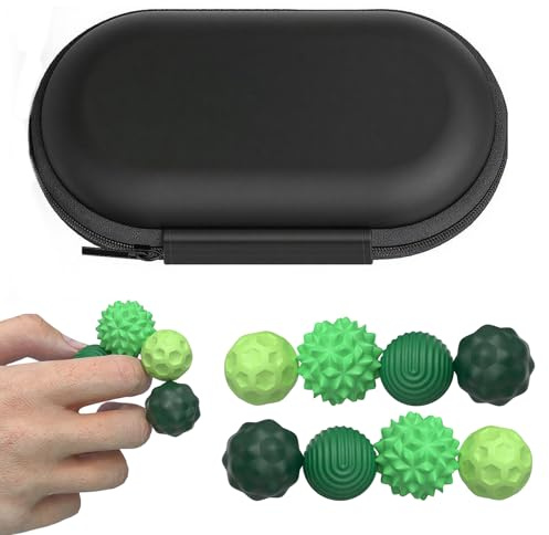 Feegela 8 Pierres Balles Magnétiques Anti-Stress, Vert | Jouets Sensoriels Décompression, Pour Enfants et Adultes, Outil de Relaxation, Gestion du Stress, TDAH, Autisme
