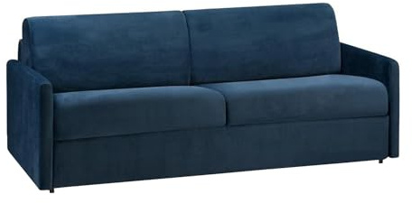 Vente-unique - Schlafsofa 4 Calife - Samt - Marineblau