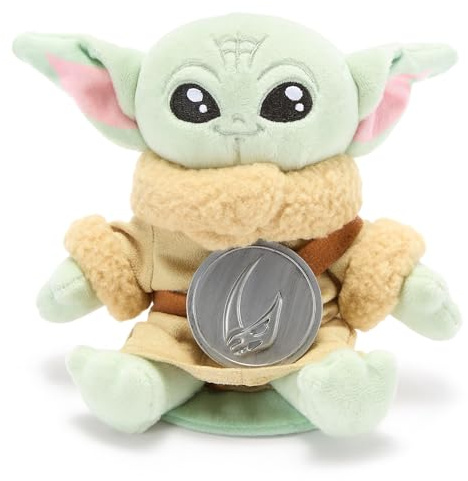 Disney Store Grogu Magnetisches Schulter-Kuscheltier, Star Wars - 13 cm | Magnetpad lässt Grogu wie schwebend auf der Schulter sitzen; Kopfdruck aktiviert Babygeräusche