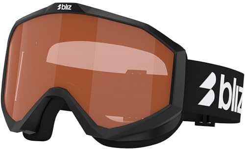 Bliz Unisex Liner Skibrille, Black-White Logo-Orange, OneSize