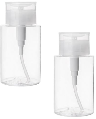 2 Pack 300ml Pump Dispensing Bottle for Travel Cleansing Water | Petg Refillable Container, Leakproof Reusable Design, Suitable for Business Trips and Nail Cleaner