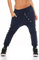 Malito - Jogginhose Damen Baggy aus Baumwolle - Sweathose mit elastischem Bund - Bequeme Low-Waist Haremshose zum Tanzen & Alltag – SweatpantsPumphose 8023 (Dunkelblau)