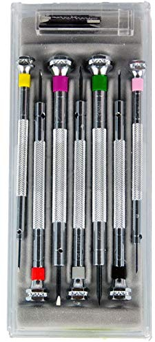 Augusta Uhrmacher Schraubendreher Set im Etui mit Ersatzklingen Schraubenzieher 5184.D