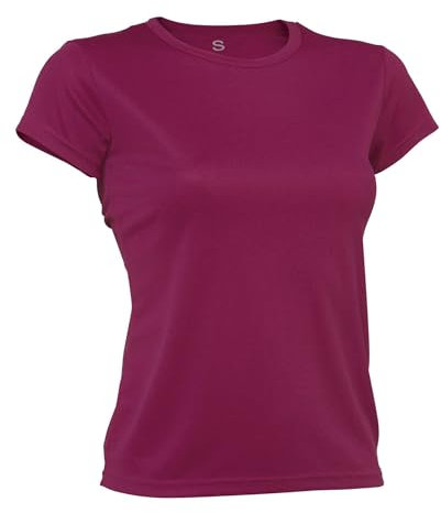 Asioka 356/16 T-Shirt Technique à Manches Courtes Femme, Fuchsia, M