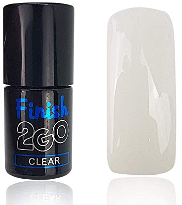 FINISH 2GO Hochglanzversiegeler CLEAR Versiegelungsgel ohne Schwitzschicht 10ml in Pinselflasche (CLEAR)