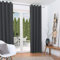 Beautissu 2er Set Verdunklungsvorhang Blickdicht 140x245 cm Anthrazit – Ösen Vorhänge Set Blackout – Ösenschal Gardine Set Blackout – Lange Fenster Vorhänge Wohnzimmer, Schlafzimmer - Amelie BO