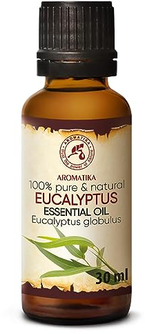 Aceite de Eucalipto 30ml - 100% Puro & Natural Aceite Esencial - Eucalyptus Globulus - China - Mejor para belleza - Sauna - Aromaterapia - Inhalación - Difusor - Spa - Promueve Salud