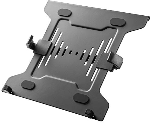 PUTORSEN Laptop Mount Holder for VESA Compatible Monitor Arms, Universal Adjustable 10 to 15.6 inch Notebook Tray Fits 75 x 75 and 100 x 100 mm VESA Mount Holes