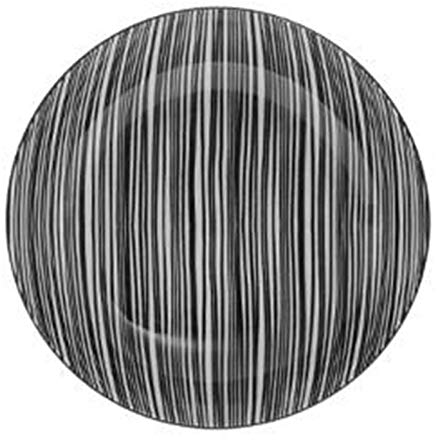 Secret de Gourmet - Assiettes Creuses Bohemia Zèbre 20cm Noir - Lot de 6 - Porcelaine - Moderne - Rayé - Facile d'entretien