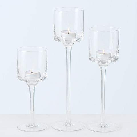 BOLTZE Windlicht Arosa, 3-teilig, Set 3, Glas, Transparent, Unbehandelt, Tischplatte, Casual, Kerzenhalter, Lantern, Casual Gatherings