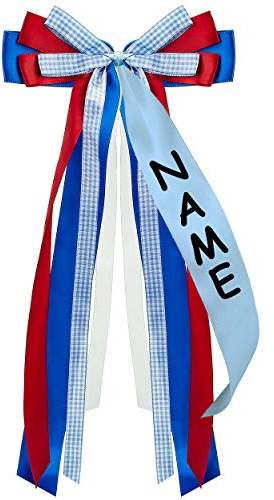 alles-meine.de GmbH große XL - Geschenkschleife/Schleife Farbwahl Junge & Mädchen - inkl. Name - 47 cm lang - mit edlen Satin Bändern + Tüllband - für Geschenk Geschenkband..