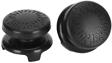 ASHATA 2Pcs Thumb Grip Thumbstick pour PS5, 3D Texture Thumbstick Soft Silicone Cover Grip Stick Joystick Controller Gamepad Key Cap pour PS5(Noir)