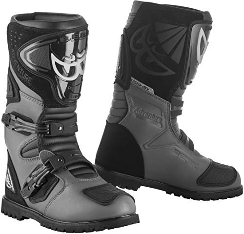 Berik All Terrain Adventure Stivali da moto impermeabili, nero/grigio, 45