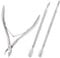 SUSSURRO 3 Pcs Trousse d'entretien des Cuticules- Pince Coupante pour Cuticules, Poussoirs et Lime en Acier, Coupe-Cuticules Acier Inoxydable Ciseaux de Peau Morte Outils de Manucure Pédicure