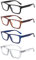 BOSAIL 4 Pack Reading Glasses Blue Light Blocking Large Square Frames with Spring Hinges, Anti Glare UV Eyestrain,Computer Readers for Men Women 0.75