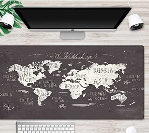 KJXNED - Tapis de Souris Gaming XXL 800x300 mm Carte du Monde Gamer Mouse Pad Surface Antiderapant Base en Caoutchouc Antidérapante pour Gamer PC et Ordinateur Portable