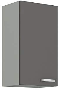 Küchen Hängeschrank 45 Hochglanz Grau Küchenzeile Küchenblock Küche Grey Bianca