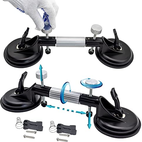 2PCS Stone Seam Setter Suction Cup with 6Inch Glass Suckers Lifter,90 Degree Countertop Granite Tile Installation Tool for Stone Marble Slab Glass Joining and Leveling (180 degree)