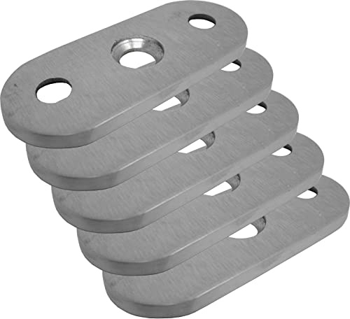 5 x Handlaufträger, Edelstahl, mit Senkung, Handlaufträgerplatte | Halterung für Handläufe, flache Ausführung, für Vierkantrohre.